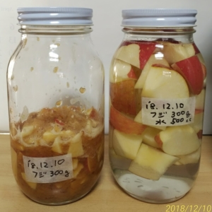 リンゴ酢の仕込み